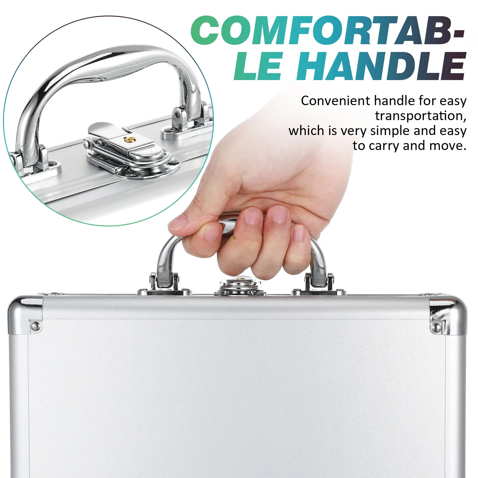 Professional Aluminum Briefcase Hard Protective Case for Cameras Accessories Instruments Money Makeup Tools Portable Travel Work