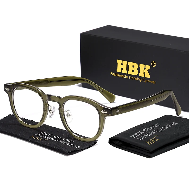 HBK Retro Ovale Brilmonturen Transparante Lenzen Mannen Hoge Kwaliteit TR-90 Frame Bril vrouwen Lezen Computer Brillen