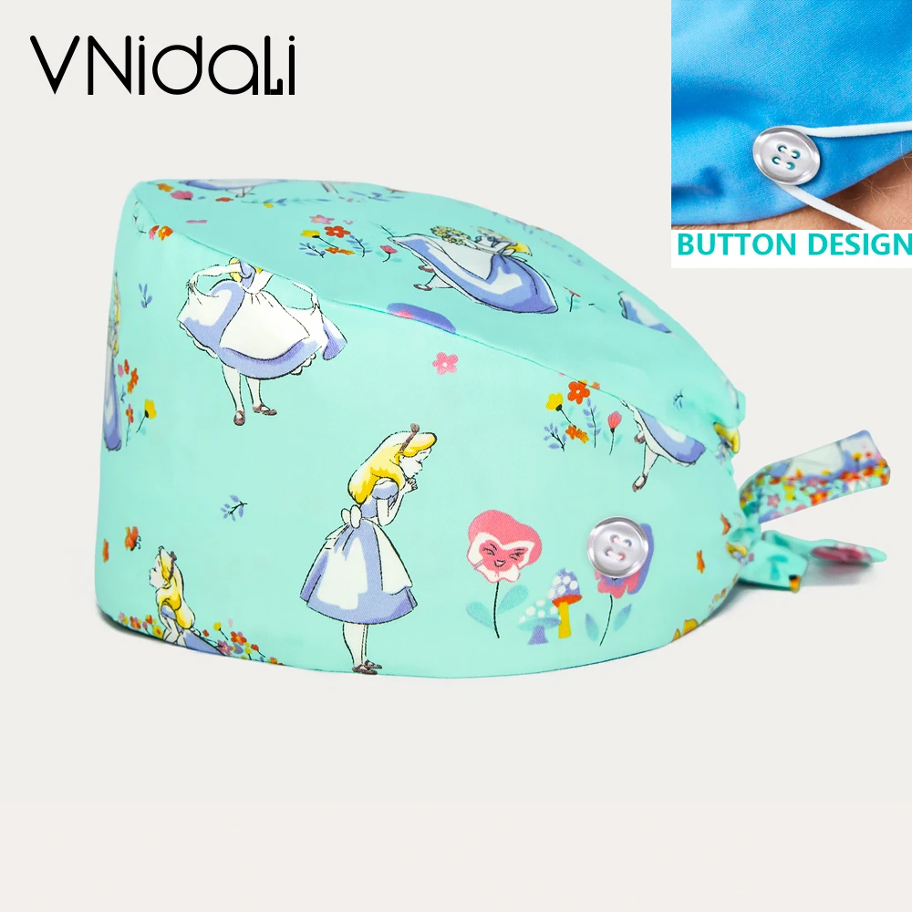 New Pattern Cap Scrub Medical Nurse Caps Doctor Surgical Hat Dentist Unisex Skull Elastic Scrub Cap For Women gorro enfermera