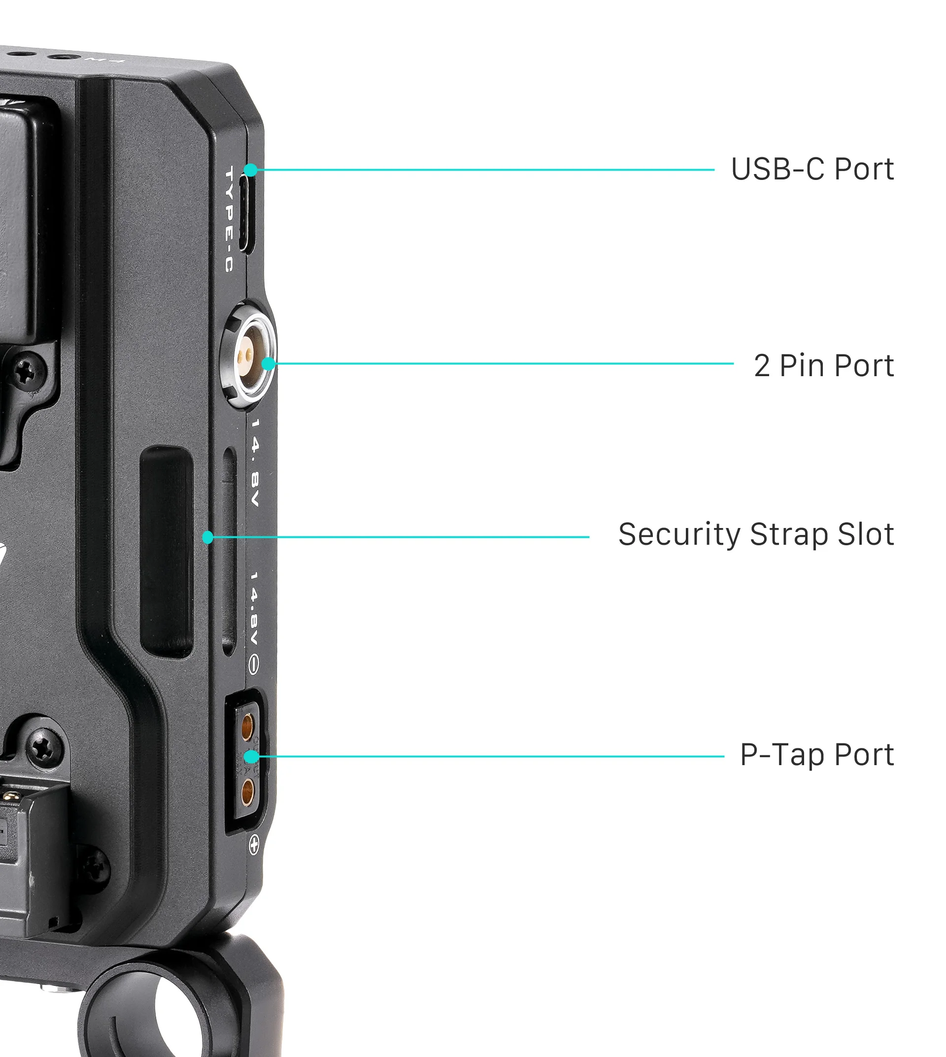 Tilta Mini Piastra Batteria V-Mount Con Ricevitore ARCA Regolabile – Uscite USB-C, P-Tap E Lemo, Per Fotocamere Mirrorless