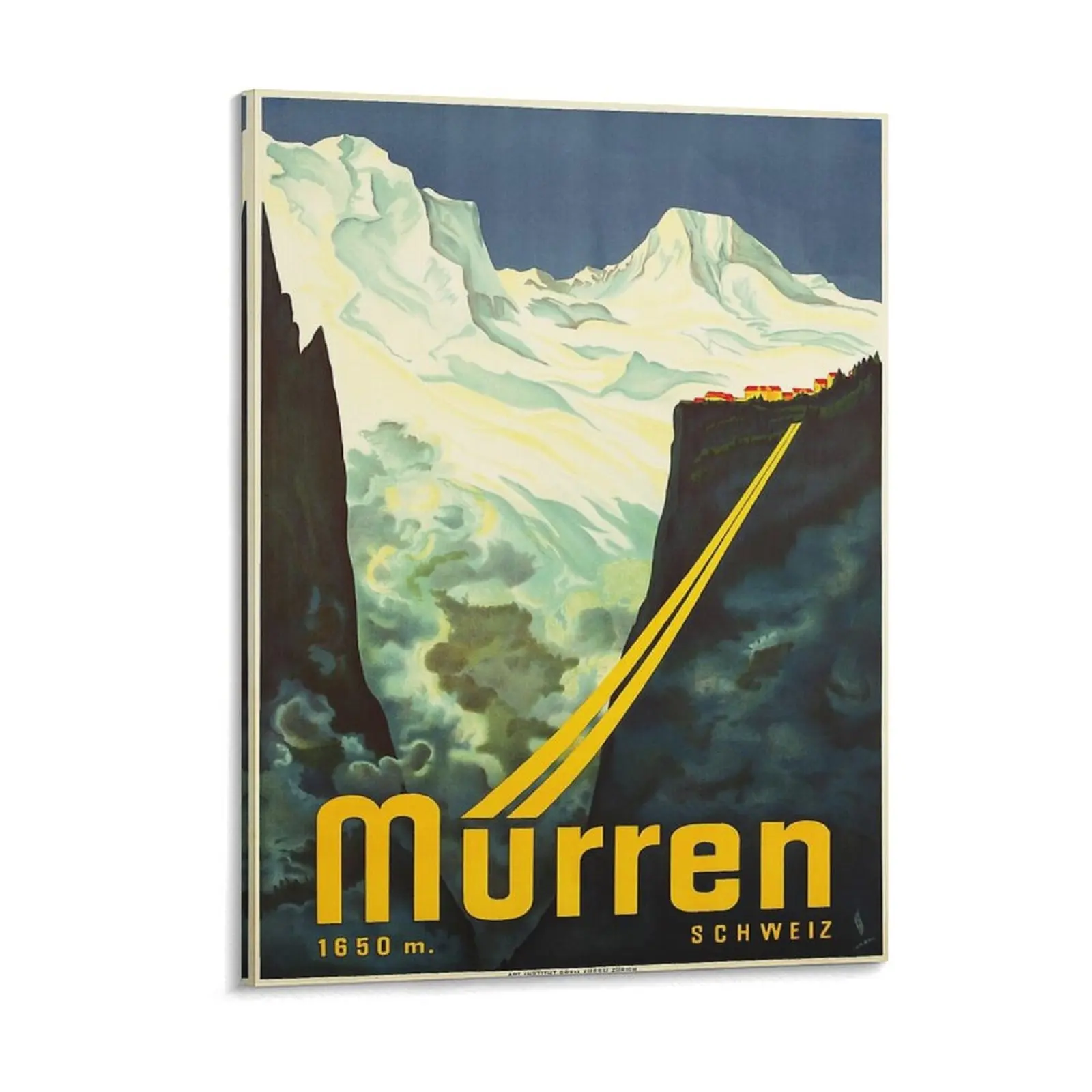 

Murren 1650 м Швейцария винтажный туристический постер 1935 холст картина винтажная пещера Настенный декор настенная доска в рамке настенные картины