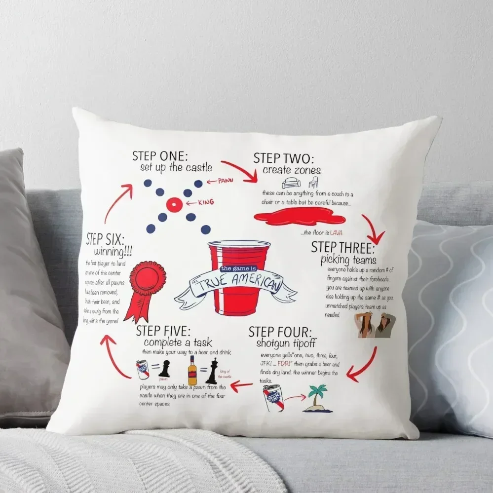 

True American Rules Throw Pillow Christmas Pillowcase Sofa Cover Cushions pillow