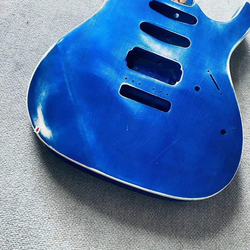 HB933 Gem Blue Solid Wood Guitar Body for Electric Guitar Replace and DIY SSH Pickups Custom Tremolo Damages