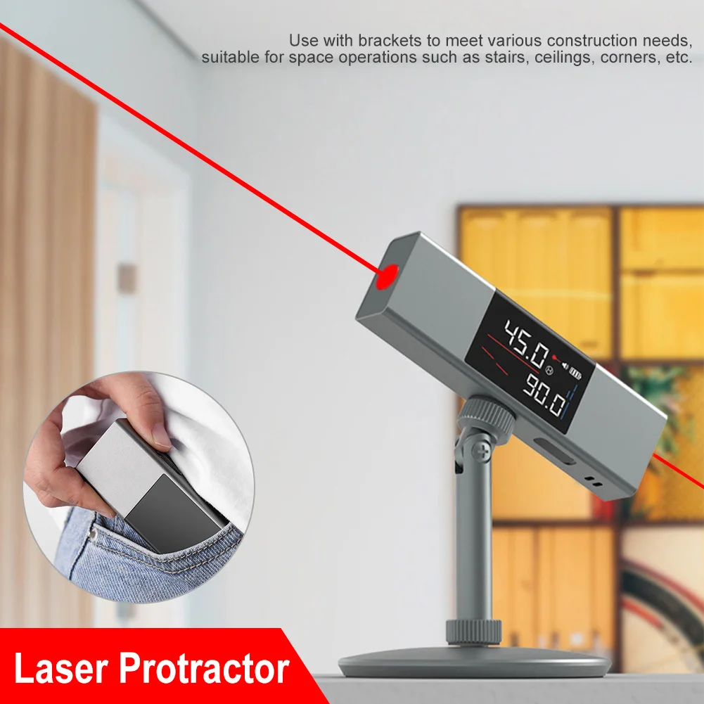 Laser Protractor Digital Inclinometer Angle Measure Tools Single/Dual Laser Level Ruler With LED Screen Laser For Angle Meter