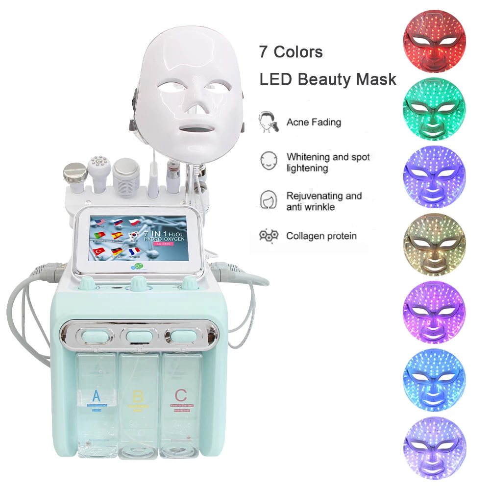 เครื่องผิวหน้าน้ำ Dermabrasion 7ใน1สำหรับการทำความสะอาดอย่างล้ำลึกยกกระชับการดูแลผิวกำจัดสิวหัวดำอุปกรณ์ความงามสปา