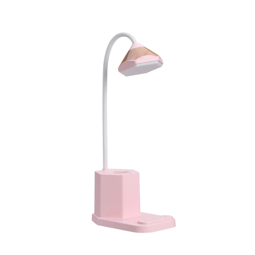 

1Pc Pink ABS PP Touch Table Lamp Usb Charging Eye Protection Lighting Pen Container Desk Lamps For Office Bedroom Dormitory