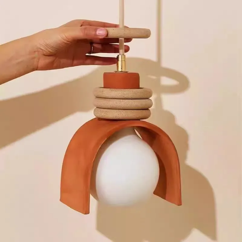 

JJ Маленькая люстра для спальни, барная стойка, ваби-саби, ретро, детская комната, лампа из цельного дерева, смолы, одинарная головка