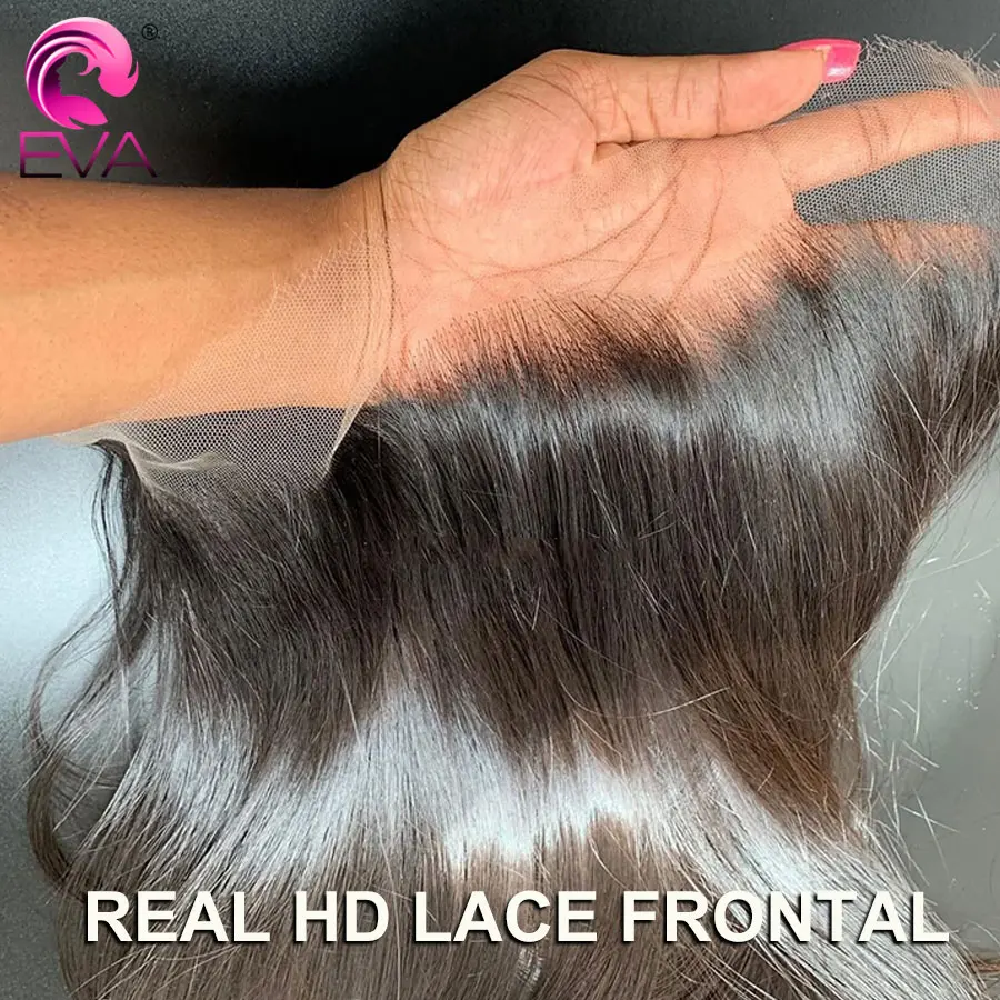 

Eva Hair 13x6 HD Lace Frontal Pre Plucked Human Hair 5X5/6X6 HD Lace Closure Small Knots Ultra Thin HD Lace Melt Skins Closures