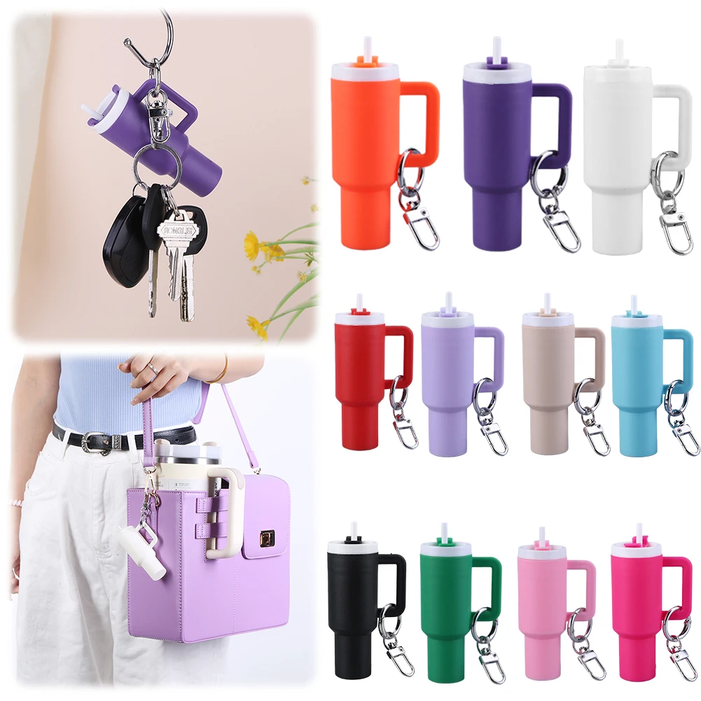 

Mini Cup Keychain Cute Tumbler Key Ring Chapstick Holder Keychain Handbag Charms Key Ring Mini Keychain Pendant for Bag