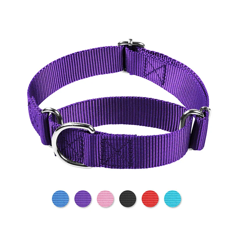 Dog Collar Adjustable Nylon Anti-Punch Pet Collar with Metal D Ring Strong & Durable for Medium & Large Dogs Training Dog Collar