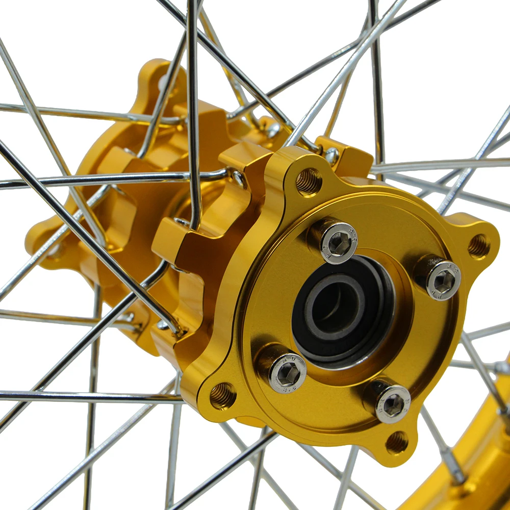Motocross 1.85x12" Rear 1.40x14" Front Aluminum Wheel Rims 15mm CNC Hub Kit For KLX CRF Kayo BSE Dirt Pit Bike Motorcycle Parts view 4