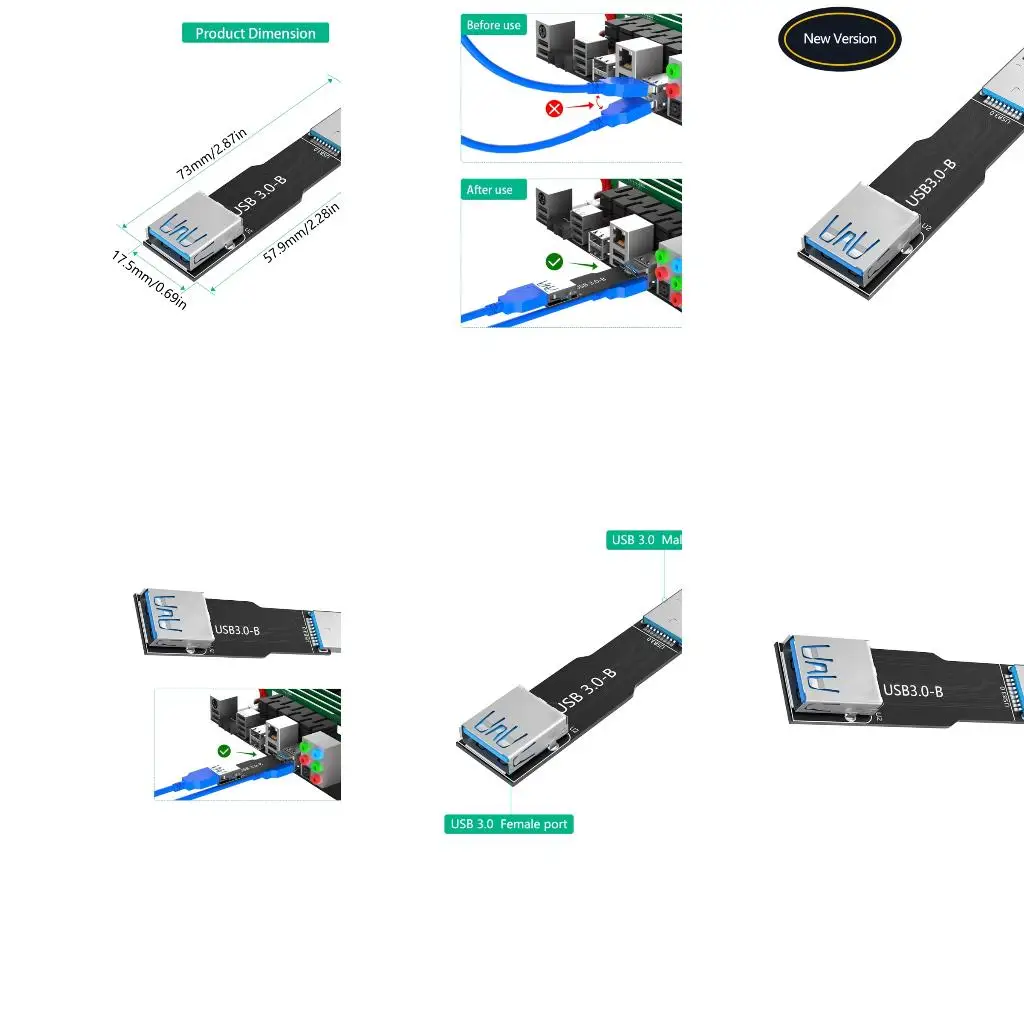 

USB3.0 B Расширение карты типа B -мужское до женского разъема Адаптер разъема для широкого compatibiliy computer Connection A4WF