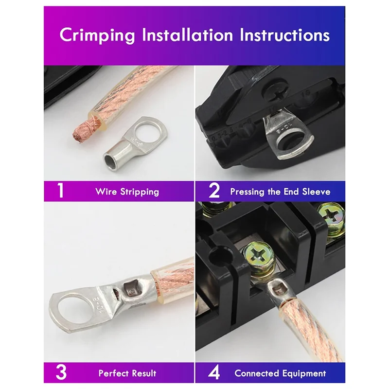 Leading-Edge-140 Tube Cable Lugs Tube Cable Lugs For Car Battery Cable Set, 70 Tube Cable Lugs Set + 70 Sleeves, Sc Tube Termina