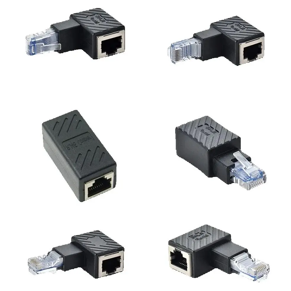 High Quality 90 Degree Up Down Left Right Angled RJ45 Cat 5e 6e Cat7 Male To Female Lan Ethernet Network Rj 45 Extension Adapter