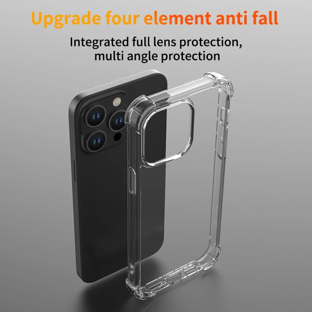 

Shockproof Case For iPhone 16e 16 15 14 13 Pro Max Plus Mini Hybrid Hard Back Cover Clear Silicone Soft Shell Ultra Thin Coque
