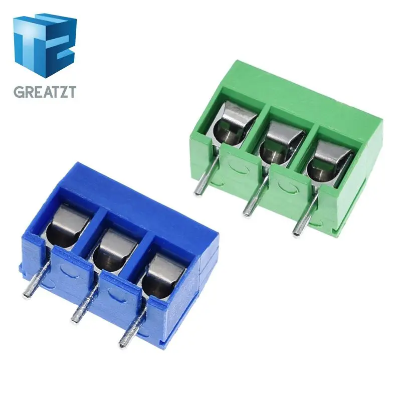 GREATZT 10/20/40pcs KF301-3P 301-3P 3P 3 Pin Plug-in Screw Terminal Block Connector 5.08mm Pitch