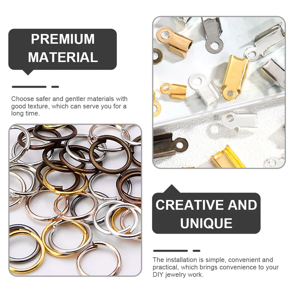 

1 set 1 Set Diy Jewelry Making Accessories Crimp End Tips Lobster Clasps Jump Rings Supplies For Bracelets Necklace Connection