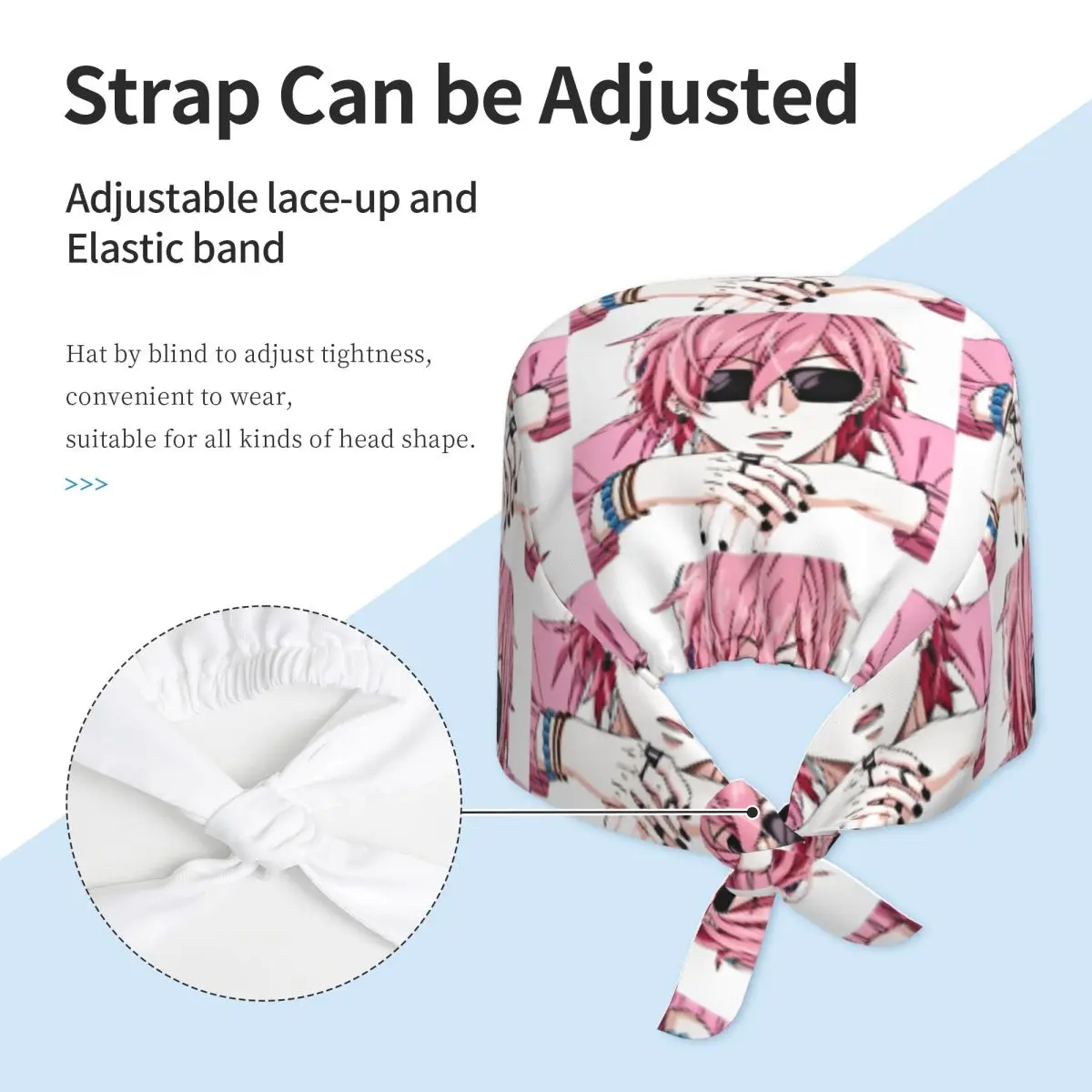 Chapeau d'infirmière Yarichin B Club, casquette de travail manga boy Y2K, casquette médicale mignonne réglable pour hommes et femmes, casquette de travail à nouer au dos
