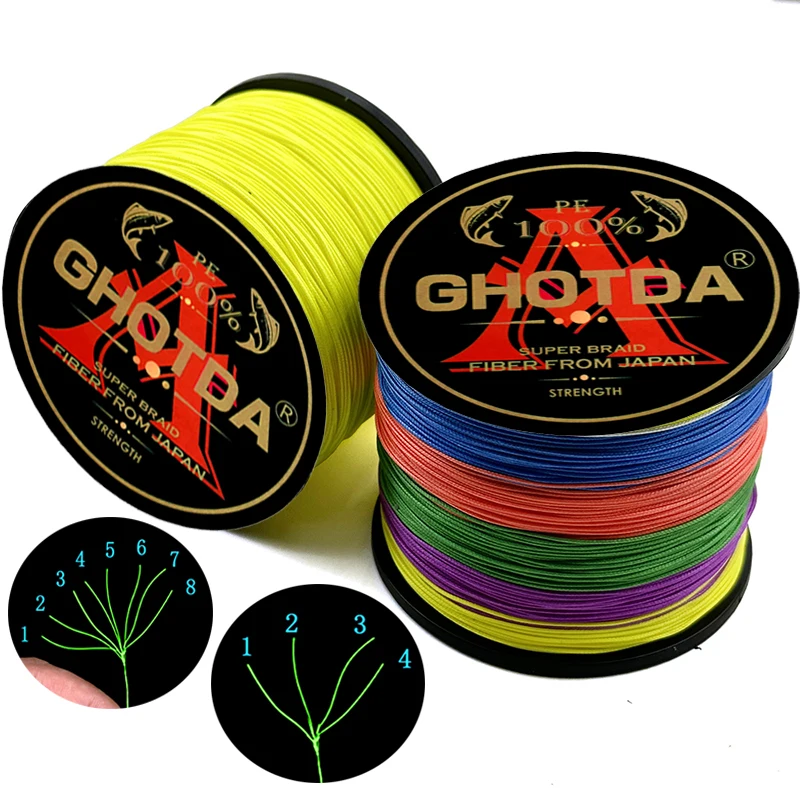 Strong Pulling Force 10-80LB Upgrade Braided Fishing Line Super Smooth 8 Strands Multifilament PE Main Wire 300/500M 0.11-0.5mm