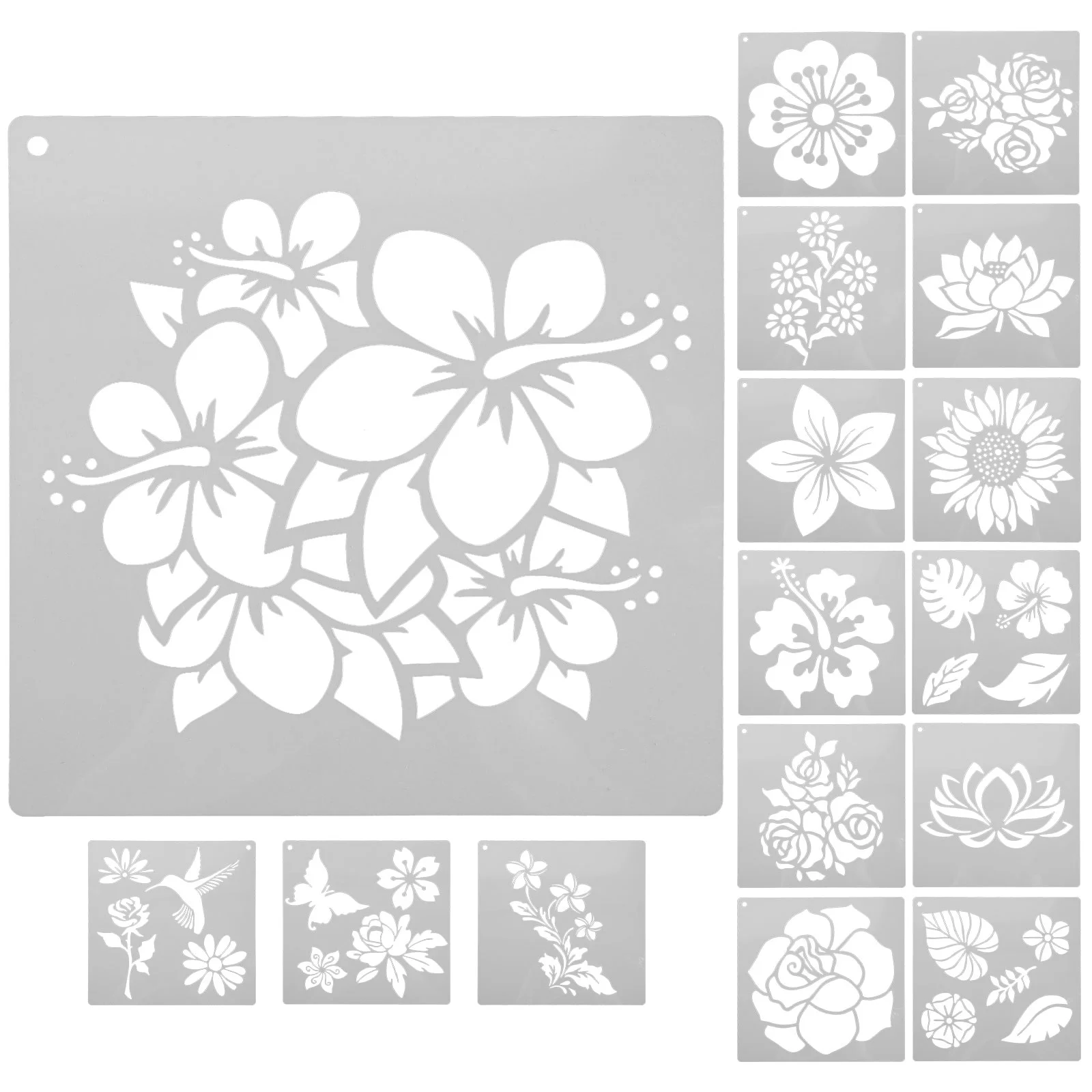 

Large Stencil Flower Drawing Template Floral Leaf Decorative Wall Stencils for Painting