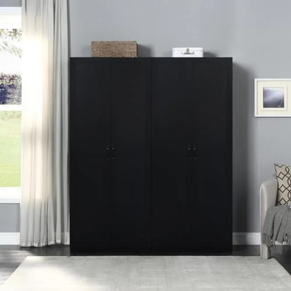 Hopkins Modern Freestanding Storage Closet with 7 Adjustable Shelves and Soft Close Doors