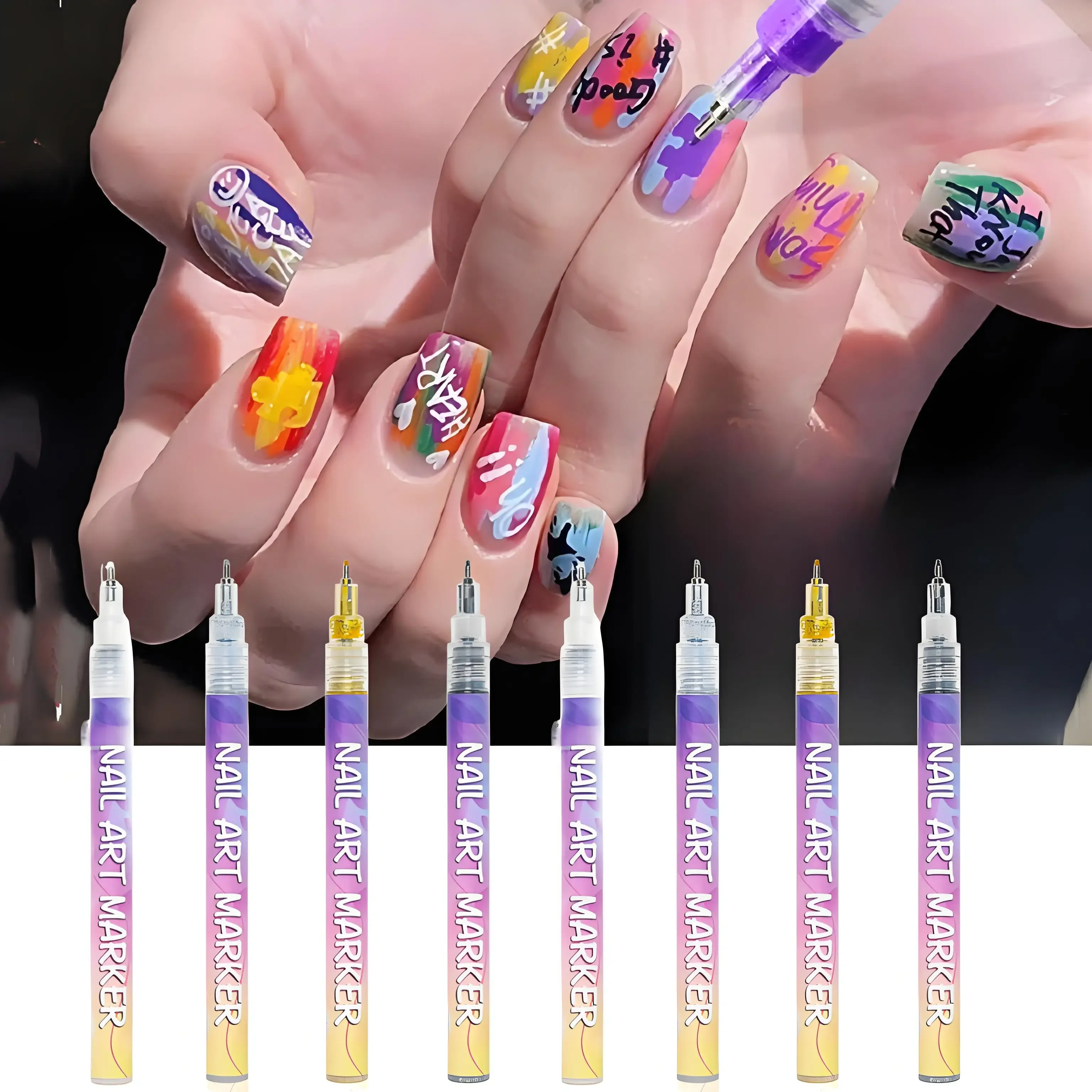 1PC Nail Painting Graffiti Acrylic Marker 0.5mm Fine Needle Quick-drying Nail Painting Dotting Pen Brush DIY Create Nail Tool