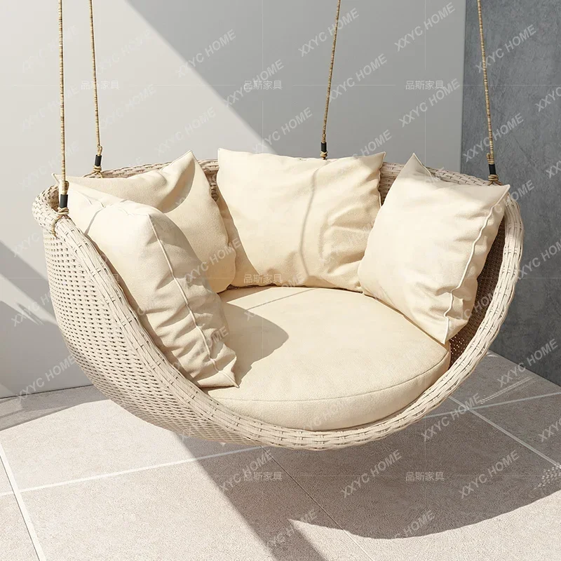 Outdoor swing hanging basket indoor balcony casual rattan seat single indoor Nordic rocking chair