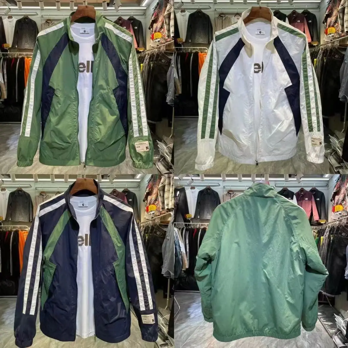 

Spring and Summer New Men's Sun Protection Workwear Stand-up Collar Zipped Color-blocked Thin Jacket Youth Casual Coat Fashion