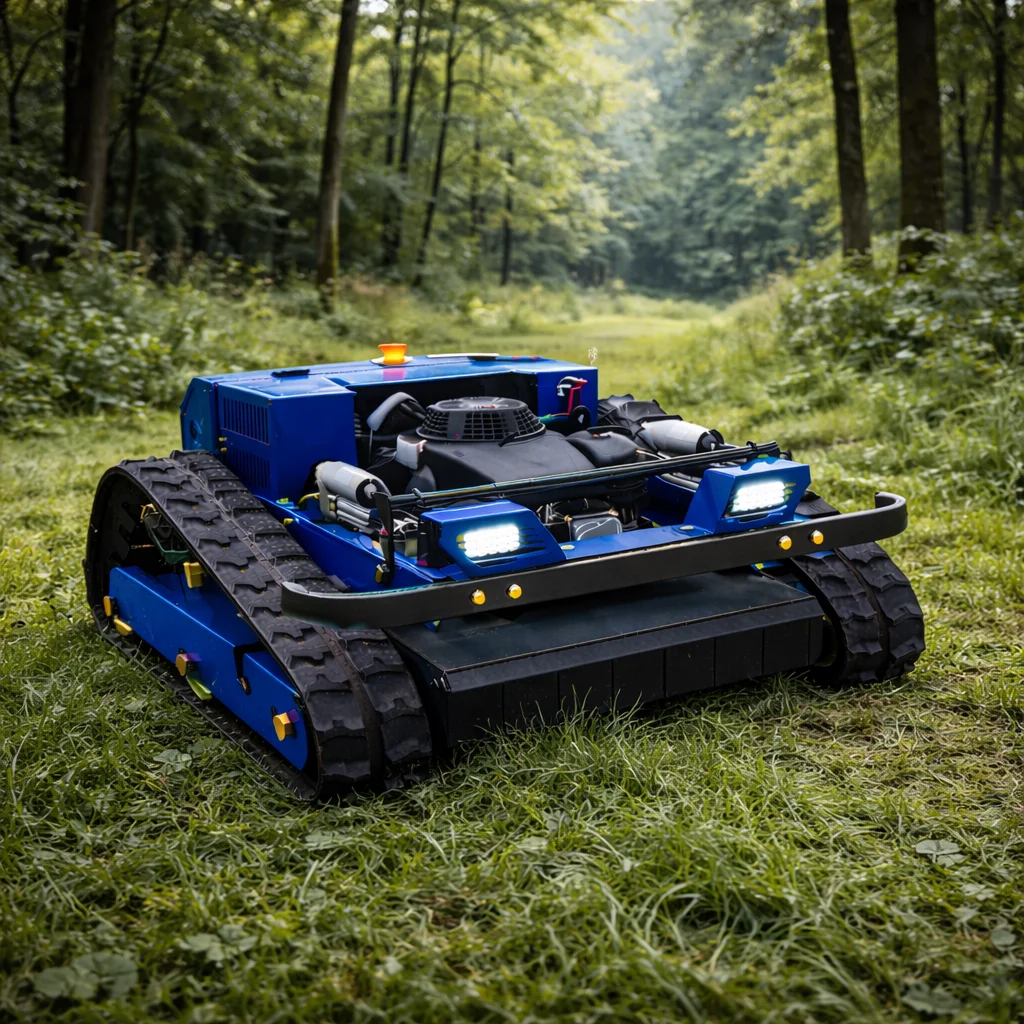 

Индивидуальная самоходная 4-тактная беспроводная газонокосилка-робот на гусеничном ходу для всех типов местности с дистанционным управлением для стрижки садовых трав и сорняков