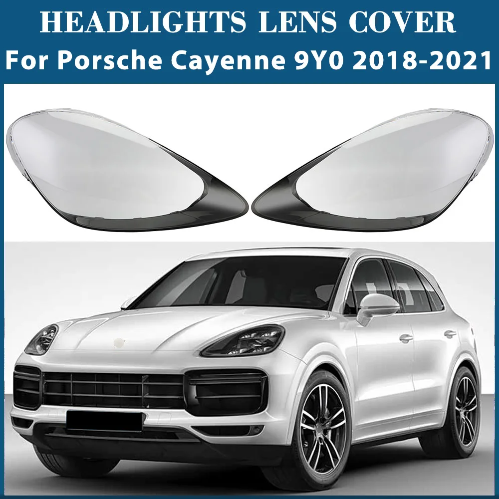 For Porsche Cayenne 9Y0 2018‑2021 Headlight Cover Replace Original Lens Auto Replacement Parts Lamp Shade Mask Lampshade Front