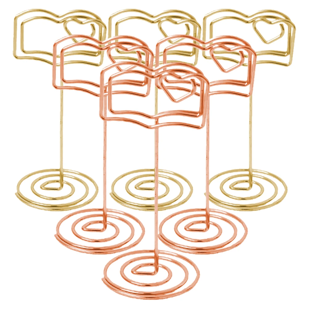 6 Pcs Metal Note Holder Desktop Memo Clips Menu Memos Photos Display Card Stand