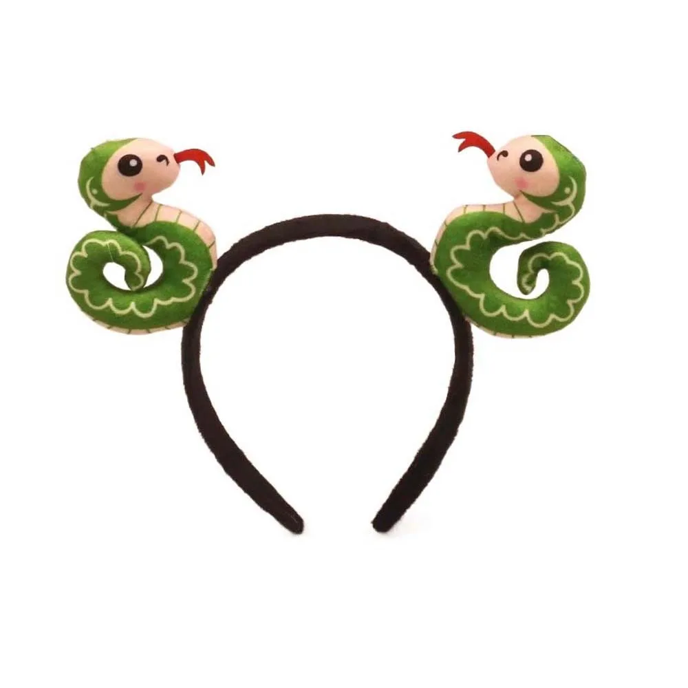 

Funny Wash Face Plush Snake Headband Headwear New Year Plush Snake Hairband Korean Style Non-slip New Year Hair Hoop Fashion