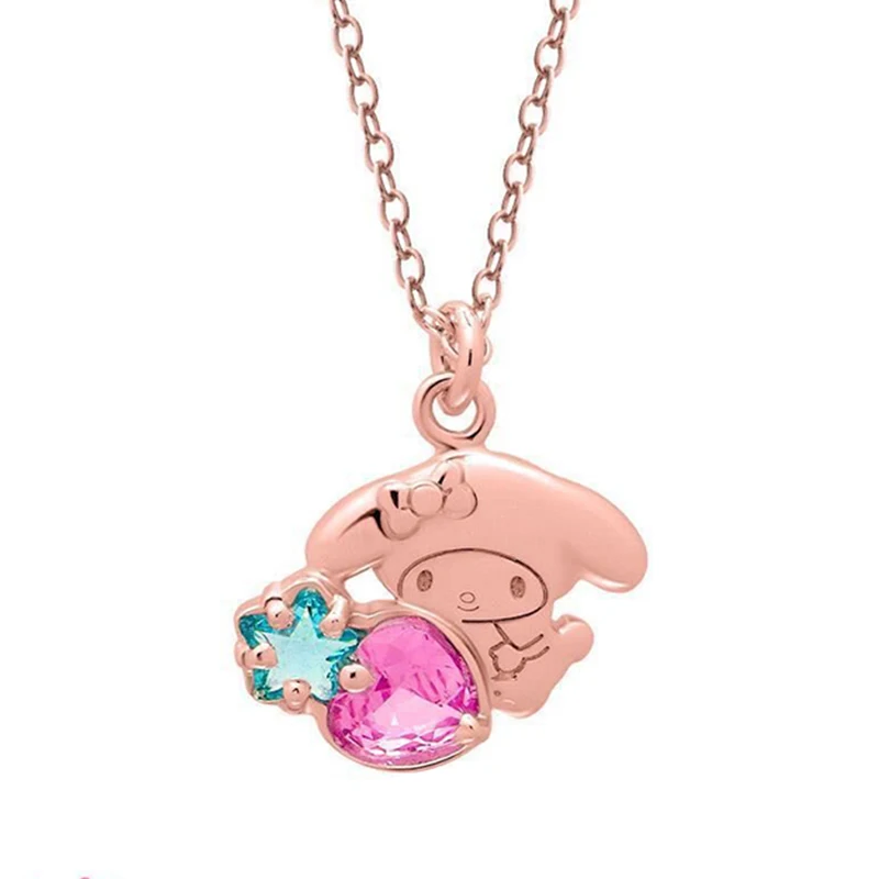 Sanrios Hellokittys Purindog Necklace Cute Cartoon Animal Pendant Necklaces Women Jewelry Trendy Perfect Gift for Girls Choice