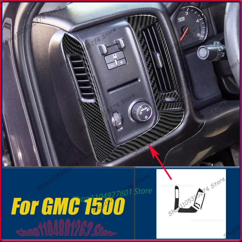 carbon fiber main driver air outlet decorative sticker Suitable for 14-18 GMC 1500 car interior modification
