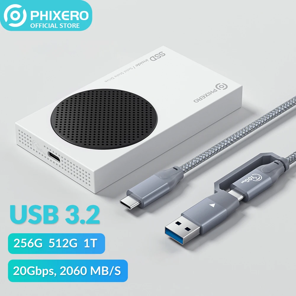 PHIXERO-External Solid State Drive, SSD, Disco Rígido para Laptop, Notebooks, PC, Disco HD, Série Xbox, 1TB, 512GB, 256GB, 512GB, 256GB, 512GB