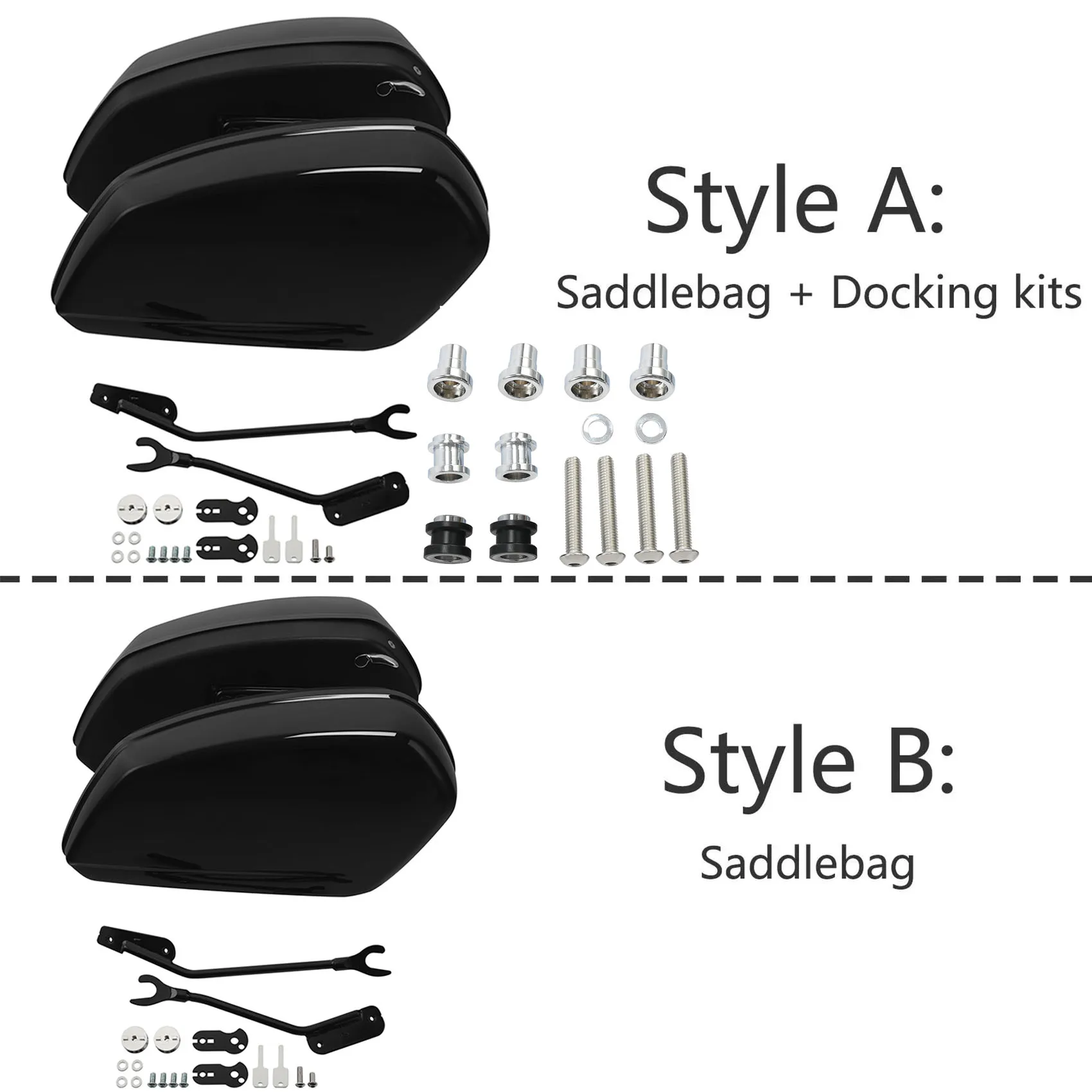 Twarde sakwy zestawy dokujące dla Harley Street Bob FXBBS Softail Standsrd 2018-2024 bagażnik motocyklowy torby boczne przechowywanie bagażu