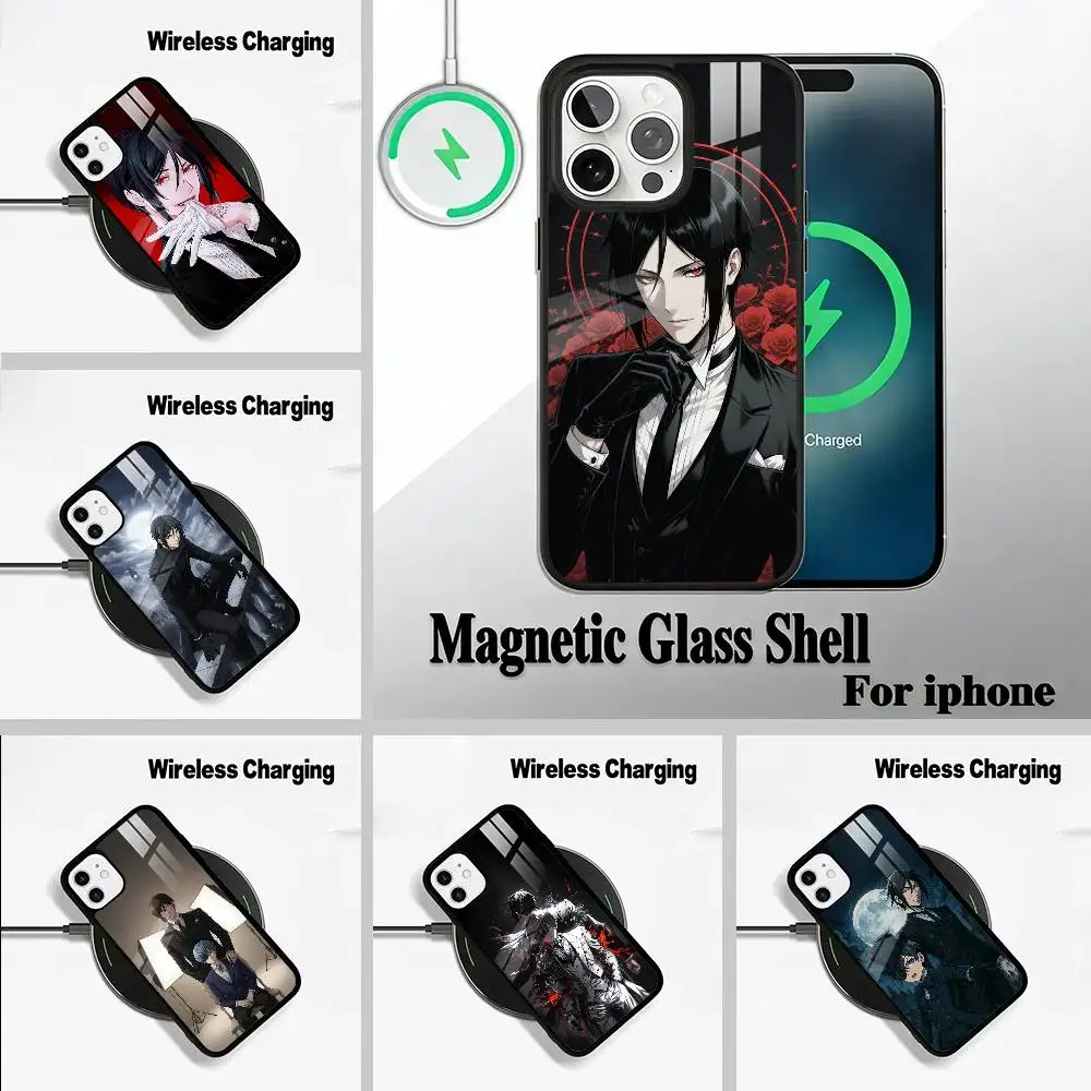

Classic anime-B--Black- Butler Phone Case For IPhone17 16 15 14 13 12 11 Pro Max 16/15/14Plus Wireless Charger Cover Funda