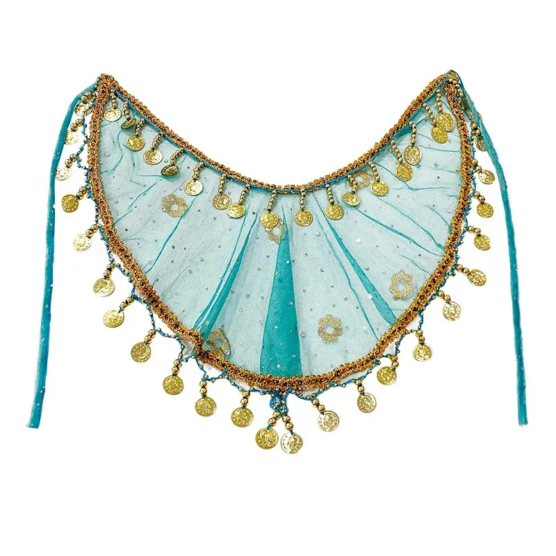 Paillettes da donna Velo per il viso di danza del ventre indiana Lady Dance Face Maschera per travestimento tribale Sciarpa avvolgente Accessorio per prestazioni