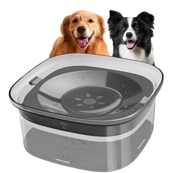 Dog Water Bowl 2L No Spill Dog Bowl Large Capacity Spill Proof Slow Water Feeder No Splash Dog Bowl Pet Water   Drinking Bowl