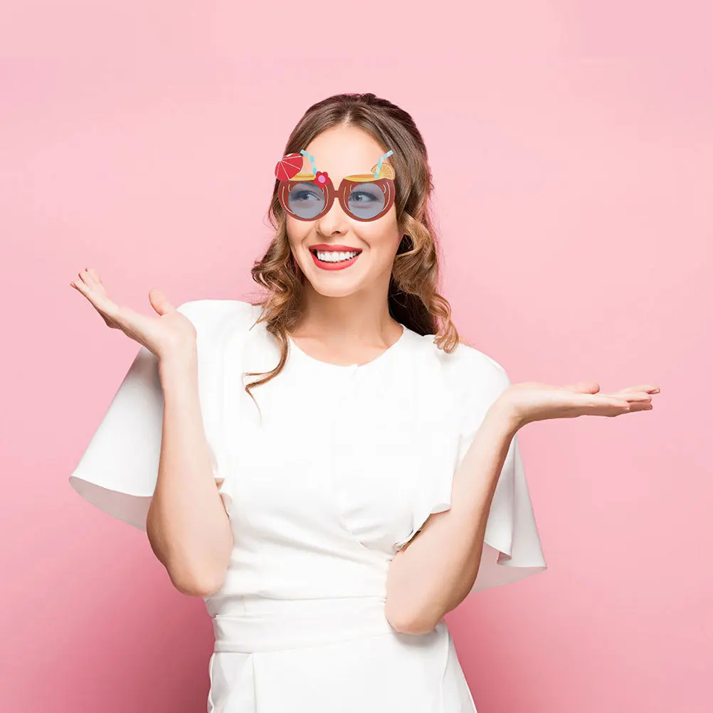 

2Pcs Novelty Party Glasses Summer Beach Photo Props Comfortable Plastic Eyewear for Dance Parties Holiday Gatherings Fashion