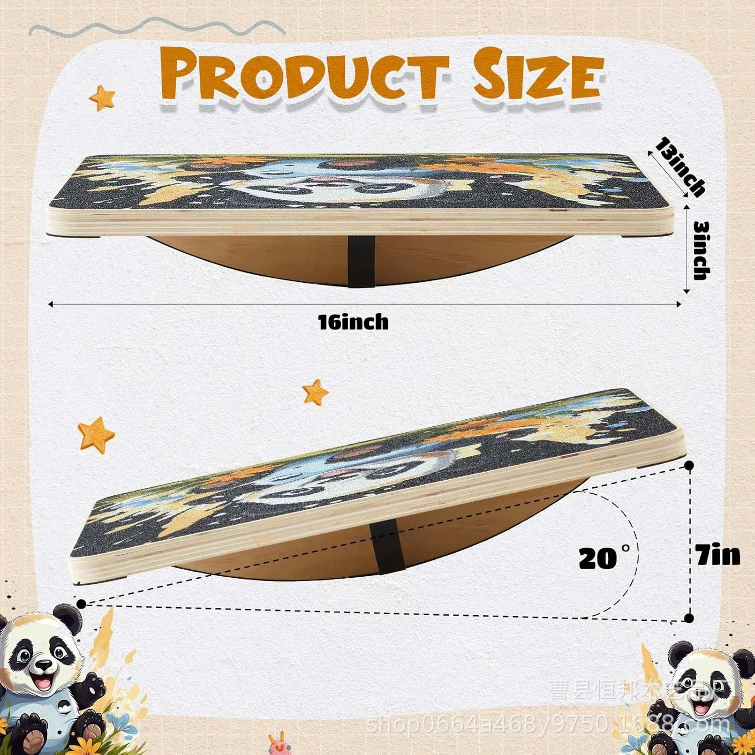 

Suitable for Home Fitness Wooden Indoor Yoga Balancing Board Wobble Wooden Ergonomic Balance Board Twist Board