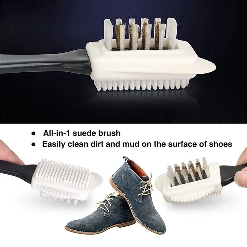 3 Side Cleaning Shoe Brush Plastic S Shape Shoe Cleaner For Suede Snow Boot Leather Shoes Household Cleaning Tools & Accessories