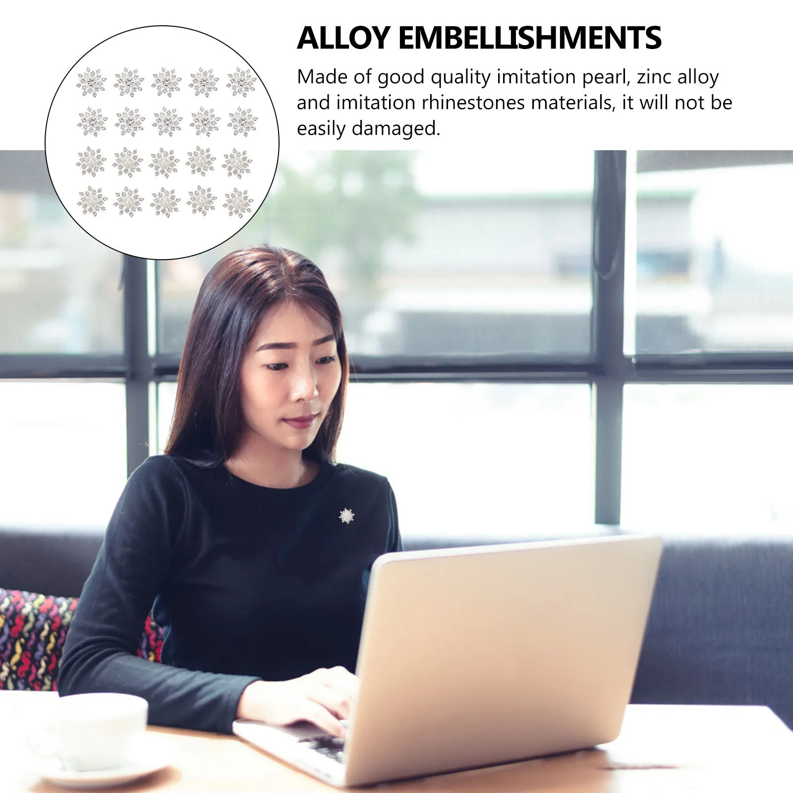 

20 Pcs Snowflake Accessories Decoration Mini Charms Craft Glue Crystals Supplies Home Textiles DIY Projects Alloy Embellishments