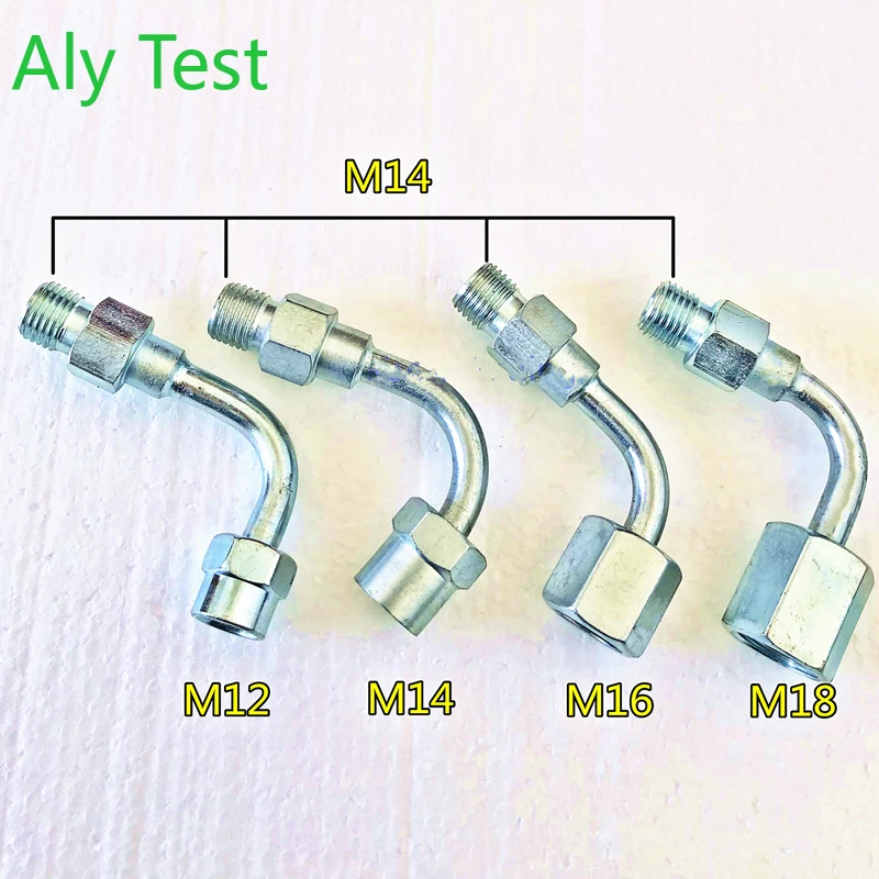 M14-12/14/16/18 Diesel Tube Conversion Joint  Common Rail Injector Connect  To Fuel Tube, Bent Oil Hose Pipe Adapter