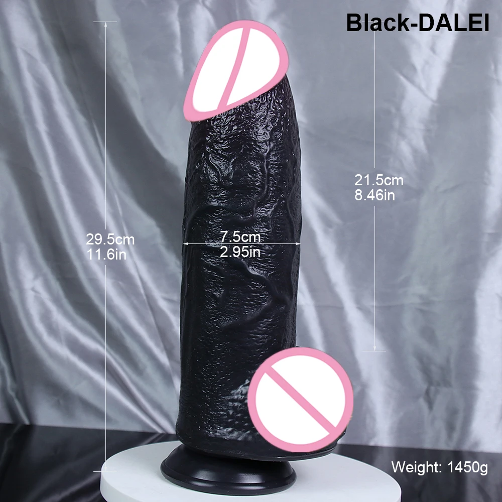 7.5cm Super Realistic Black Huge Dildo Consolador Dick Big Penis Adults Anal Sex Toys Strapon Suction Cup For Woman Masturbator