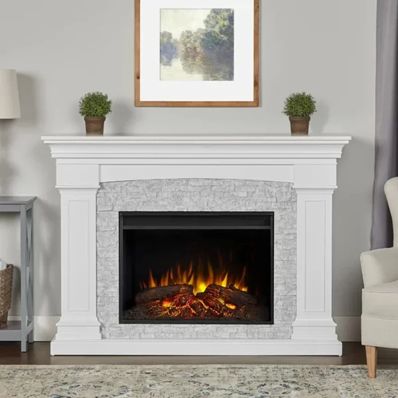 New Modern Indoor Home West Style Decor Flame Fireplaces Indoor Marble Mantel Electric Fireplace For Sale