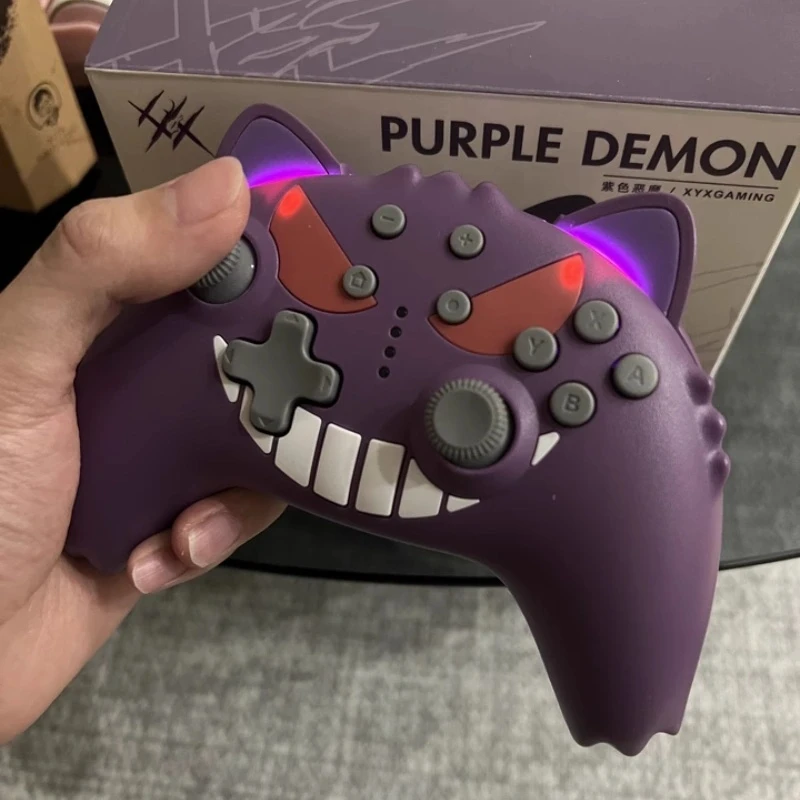 New Gengar Game Controller Hall Joystick Purple Devil Gengar Co Branded Pc Game Ns Controller Switch Vibration Black Myth Wukong