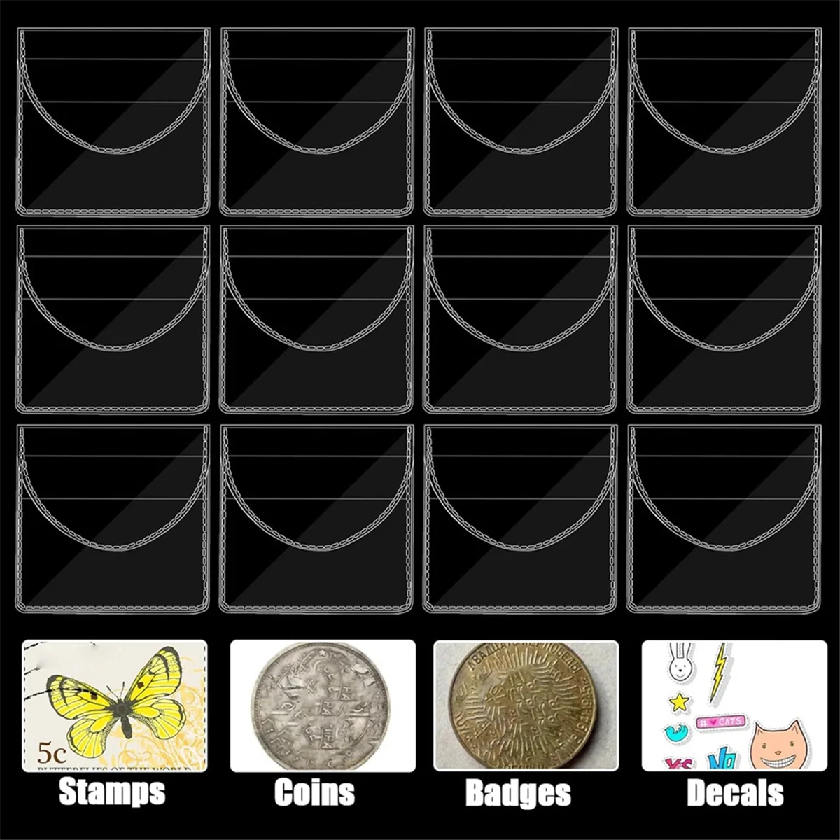 150Pcs Single Pocket Coin Flip Coin Sleeves Holders Clear PVC Coin Protectors Plastic Coin Holders (2.2 X 2 Inch Round)