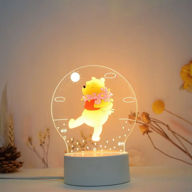 Kawaii Pooh Piglet Tigger Eeyore Eeyore peripheral night light Disney new high-looking girl heart cute birthday gift wholesale