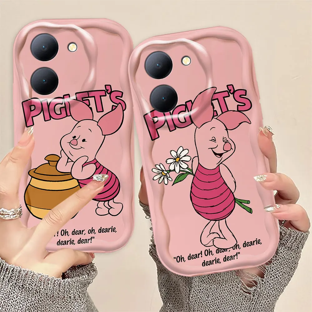 

Disney Pink Piglet 3D Wave Case For VIVO Y03 Y16 Y17S Y20 Y21 Y22S Y22 Y33S Y27 Y28 Y35 Y36 Y50 Y76 Y77 Y78 Y93 Y100 Case Funda